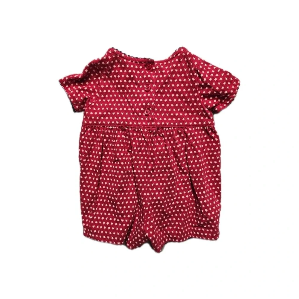Vintage Girls Romper‎  0-3 Months  Red Stars Baby Gap